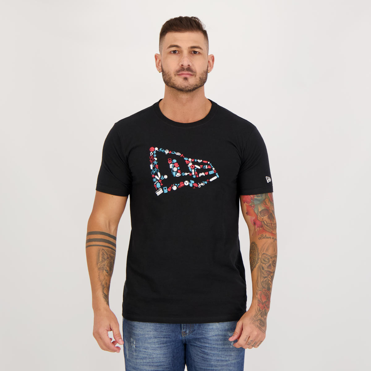 Camiseta New Era Core Ne Colors Preta