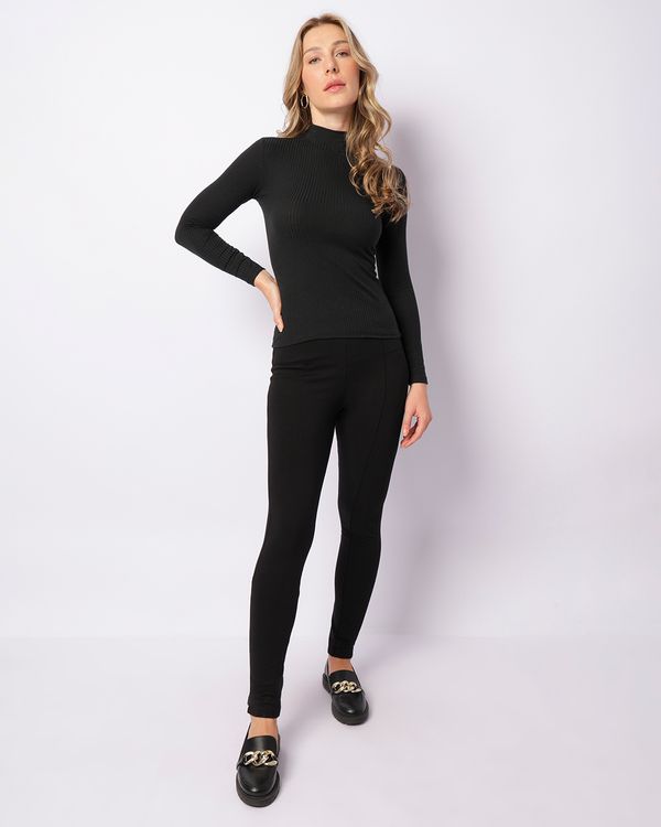 Calça Legging Feminina Berry & Co. Montaria Preta GG