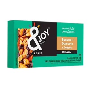 Barra de Nuts Zero Açúcar Banana Damasco Nozes 50g - &Joy