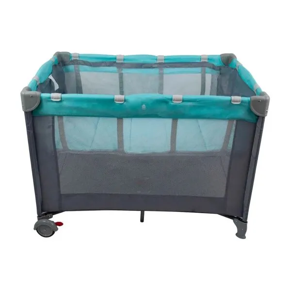 Berço Cercadinho Portátil Premium Baby Infinity Até 18kg Cinza E Verde PPB9BPP001 (MP)