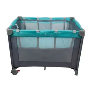 Berço Cercadinho Portátil Premium Baby Infinity Até 18kg Cinza E Verde PPB9BPP001 (MP)