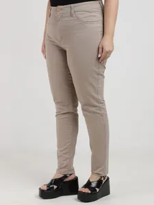 Calça Sarja Cigarrete Plus Size Feminina CAQUI 48