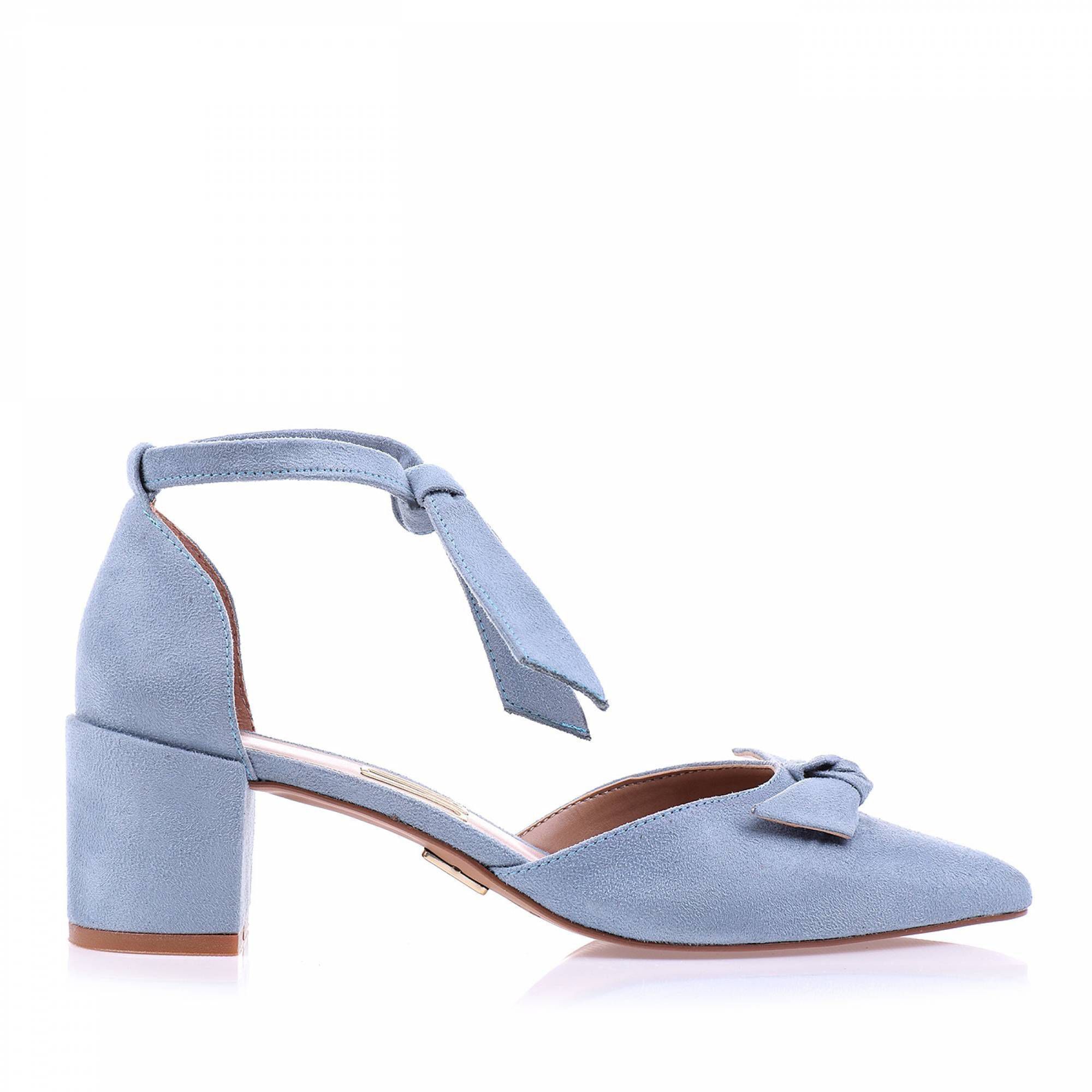 Scarpin Salto Médio Camurça Denim