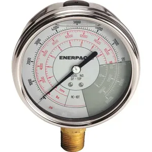 Manômetro Hidráulico de Força e Pressão 10tf 1/2" NPTF GF10P ENERPAC