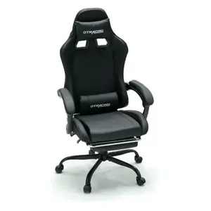 Cadeira Gamer Ergonômica Gtracing GTWD-200 com Almofadas Ajustáveis e Apoio para os Pés Preta W-BI