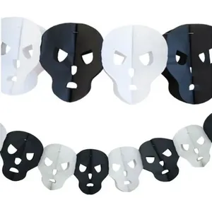 Guirlanda Bandeirola Caveira De Papel Halloween