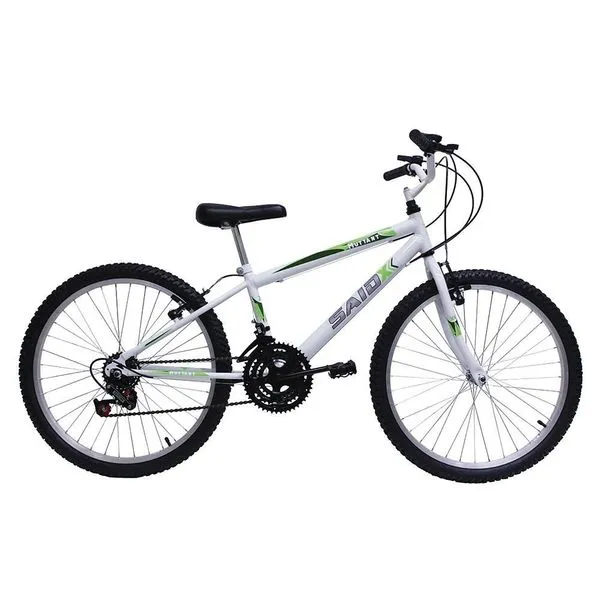 Bicicleta Aro 24 Masculina Infantil 18 Marchas Said-x Branca
