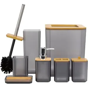 Conjunto para Banheiro 7 Peças Cerbior Preto Fosco A-BI