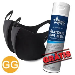 Kit 2 Máscaras Proteção Antiviral Tam.GG (Grátis Alcool)