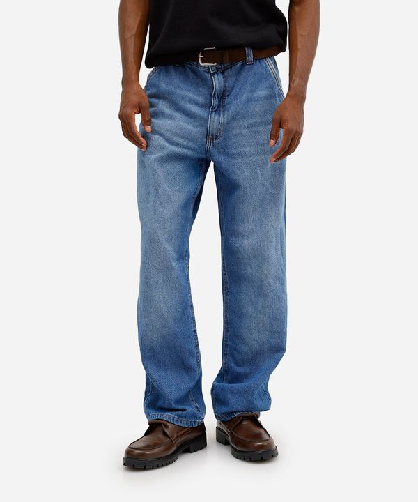 calça baggy masculina jeans azul 42
