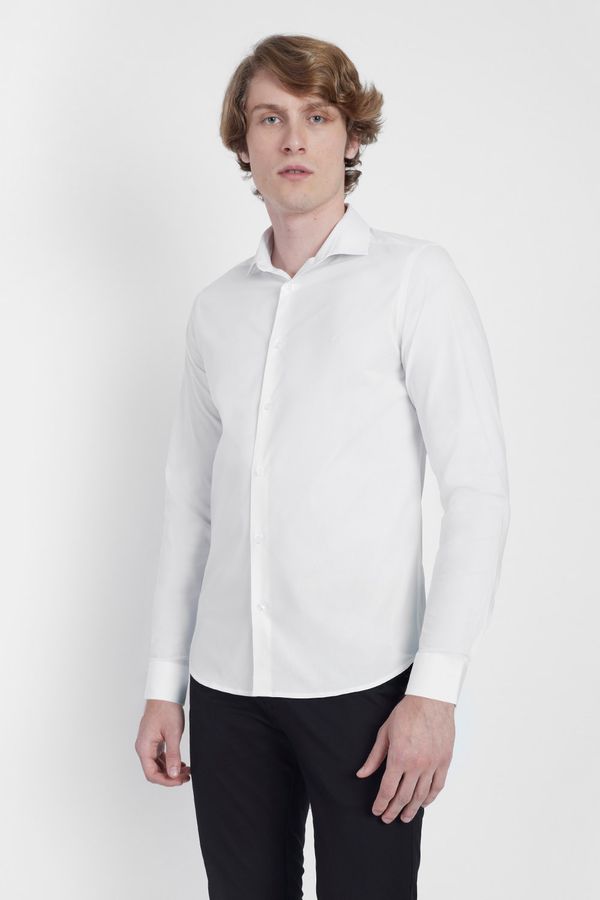 Camisa Slim Social Com Elastano Branco - 39