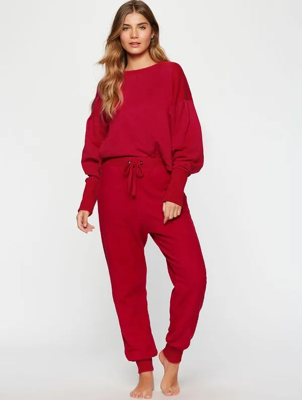 Calça Moletom Street VERM CEREJA GG
