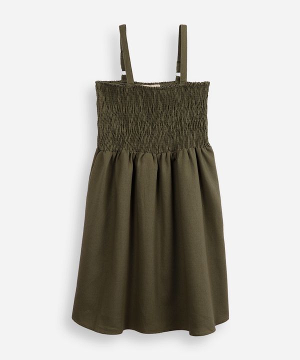 vestido com linho juvenil com lastex verde 10