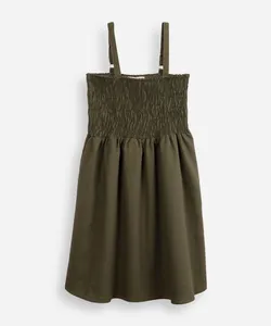 vestido com linho juvenil com lastex verde 16
