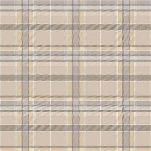 Papel de Parede Botany House Xadrez Bege e Cinza 15571