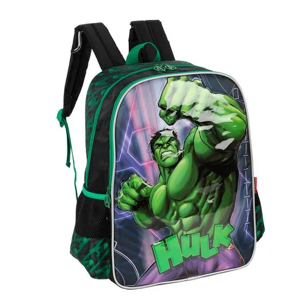 Mochila de Costas Infantil Marvel Hulk Poliéster Verde IS41601AGVD - MaxLog