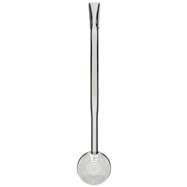 Bomba para Tomar Chimarrão Mil Furos de Mate Inox Bortonaggio 23,5cm Lisa Bojo Removível