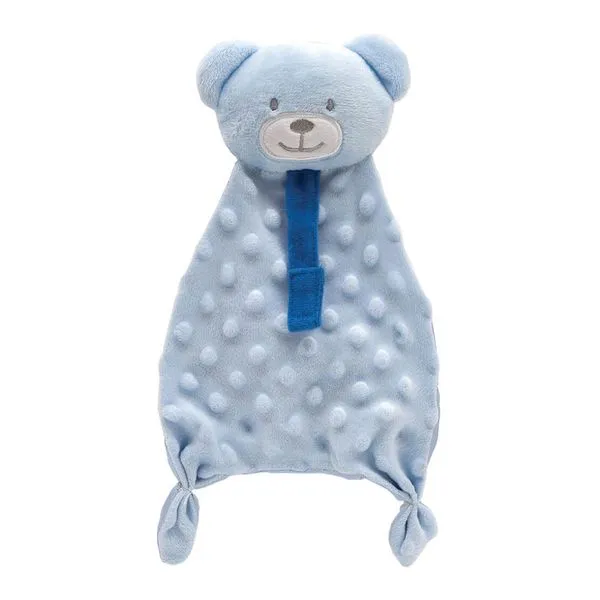 Naninha com Prendedor de Chupeta - Ursinho - Azul - Buba