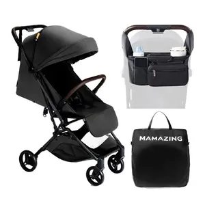 Carrinho de Bebê de Viagem Ultraleve com Organizador e Almofada - Premiado Ouro por Mães, Compacto Avião, Dobrável,MAMAZING