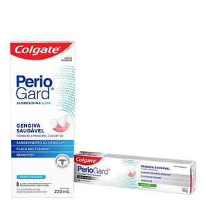 Kit Colgate PerioGard Enxaguante Bucal Zero Álcool 250ml + Pasta de Dente 60g