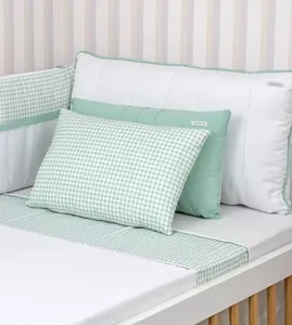 Kit de Berço Xadrez com 8 Peças Verde