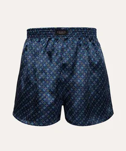 samba canção acetinada geométrica azul G