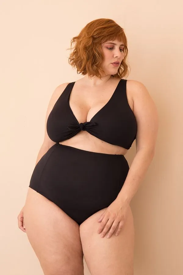 Parte de Baixo Hot Pants Plus Size Preto-GG