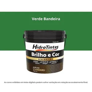Tinta Acrílica Standard Semibrilho Hidrotintas 3L Brilho E Cor Verde Bandeira (MP)