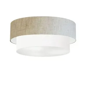 Plafon Para Quarto Cilíndrico Sq-3064 Cúpula Cor Rústico Bege Branco