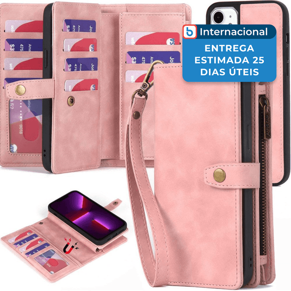 Capinha para iPhone 11 Twohead Magnética com Porta-Cartões Rosa A-MBI