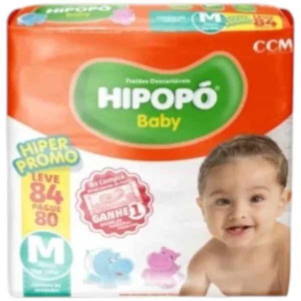 Fralda Hipopo Baby Hiper Promo M 84 Unidades (MP)