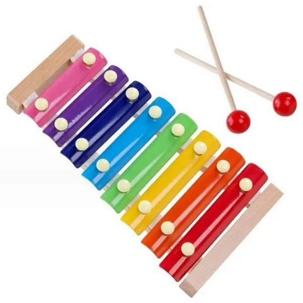 Xilofone Infantil 24x12cm Teclas Coloridas Sons Claros Plástico Toy Mix Xilofone Infantil 24x12cm Teclas Coloridas Toy Mix