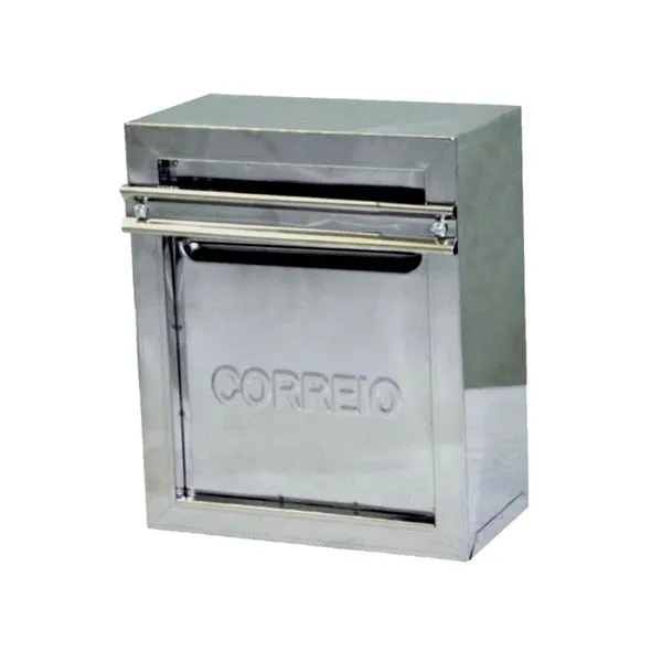 Caixa de Correio para Cartas Popular 30 Inox para Grade Prata Metalmig 13x25x30cm Caixa de Correio para Cartas Popular 30 Inox para Grade Prata Metalmig