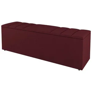 Calçadeira Baú Queen Size Grace 160cm Suede Bordô - Abmaza