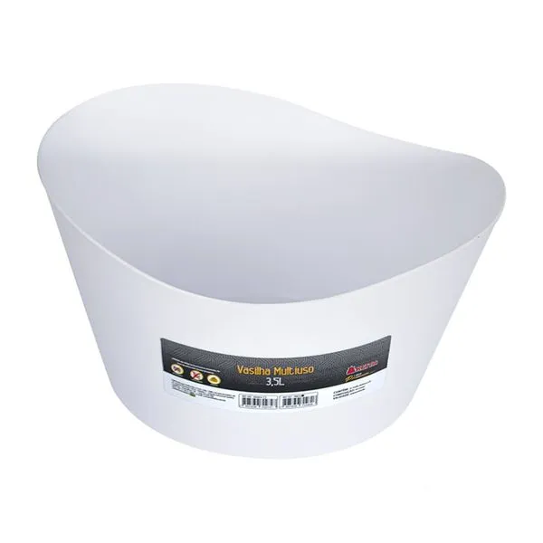 Vasilha Multiuso Premium Plástico Branca 3,5 Litros - Keita