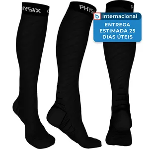 Meias de Compressão Pequeno Médio 3 Pares Physix Preto A-MBI