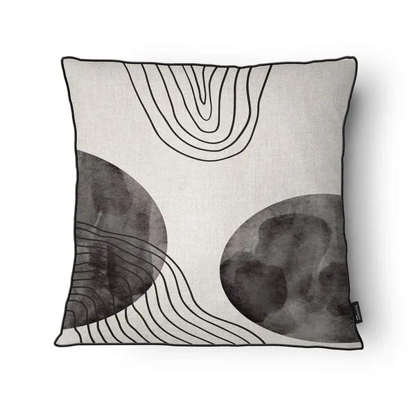 Capa Almofada Essência ES24111C Veludo Com Cordão Abstrata Cinza 43x43cm ES24111C - Tuti Gottô