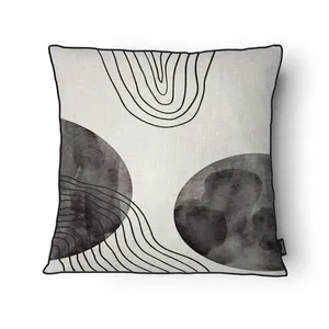 Capa Almofada Essência ES24111C Veludo Com Cordão Abstrata Cinza 43x43cm ES24111C - Tuti Gottô