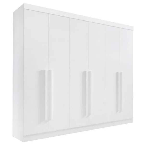 Guarda Roupa Casal 6 Portas 6 Gavetas - Da Vinci Plus-branco - Móveis D'doro