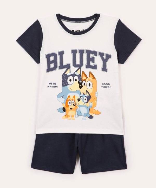 conjunto infantil de algodão bluey off white 4