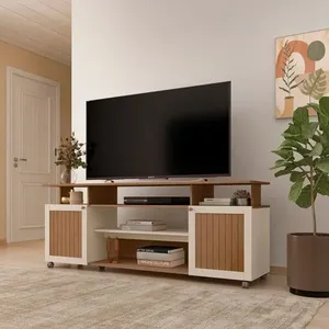Rack Artely Ipanema para TV`s de até 75 - Cinamomo/Off White