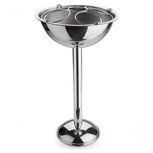 Champanheira Com Pedestal Inox Com Separador Garrafas 12,2 Litros Champagneira De Chão Evento Festa