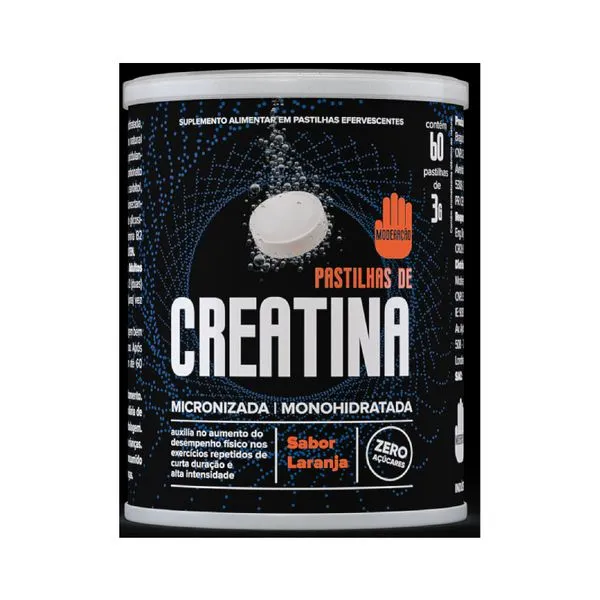Creatina em Pastilhas Laranja Moderação 60 Pastilhas 3g