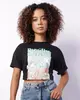 Camiseta Feminina Estampa Beija - Flor Manga Curta Preta P