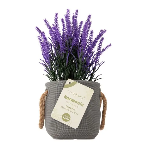 Vaso Alças Planta Harmonia Plástico 10x10x25cm LM3722 - honeyhome