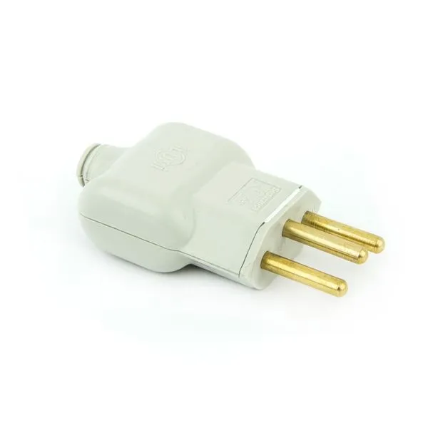 Plug Macho Tomada Elétrica Reto Tripolar Novo Padrão 10A Branco