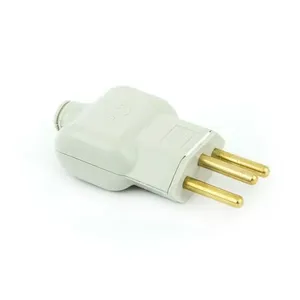 Plug Macho Tomada Elétrica Reto Tripolar Novo Padrão 10A Branco