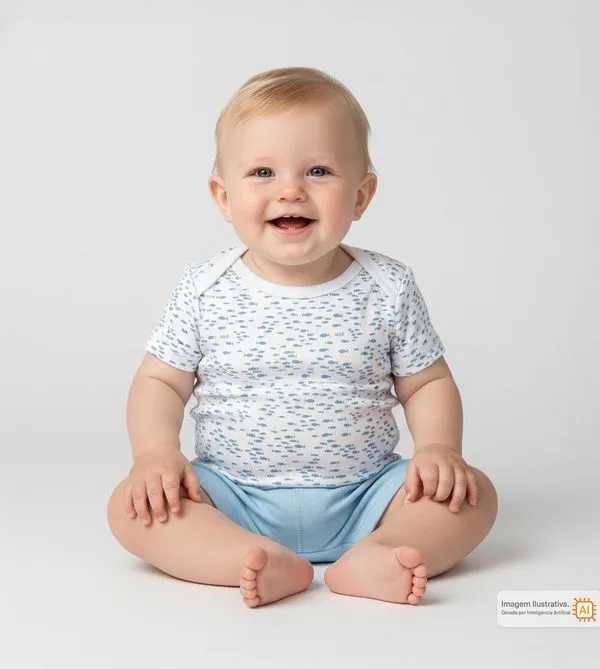 Conjunto Body/Shorts Peixinho Azul - G