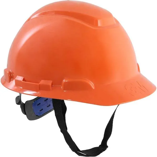 Capacete Aba Frontal Suspensão Ajuste Fácil e Jugular de Tecido H700 - 3M Capacete de Segurança com aba Frontal H-700 laranja com suspensão e Ajuste facil e Jugular - 3M
