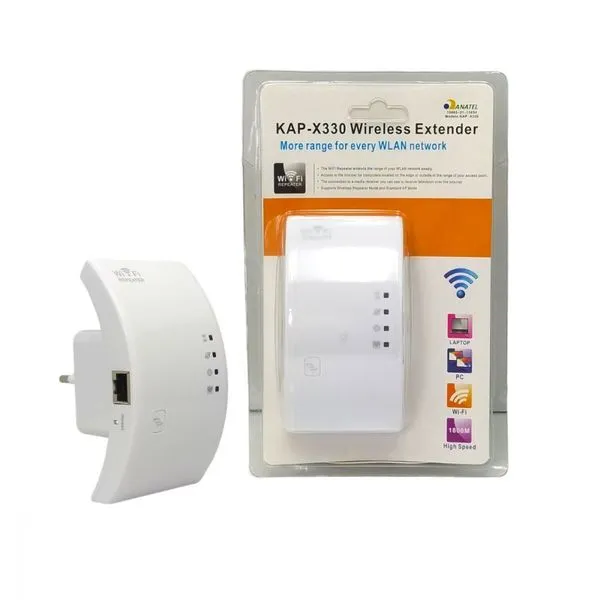 Repetidor de Sinal Wi-Fi Amplificador Roteador Expansor 600 Mbps 2.4 Ghz Bivolt 100-240V Kapbom Repetidor de Sinal Wi-Fi Amplificador Roteador Expansor 600 Mbps Bivolt Kapbom